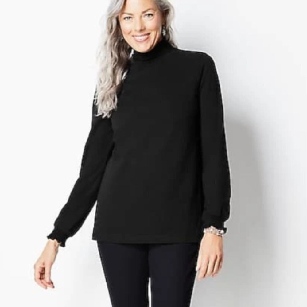 J.Jill Long Sleeve Smocked Neck and Cuffs Top - M